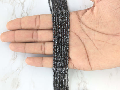 Coated Black Spinel 2.5mm Faceted Rondelles