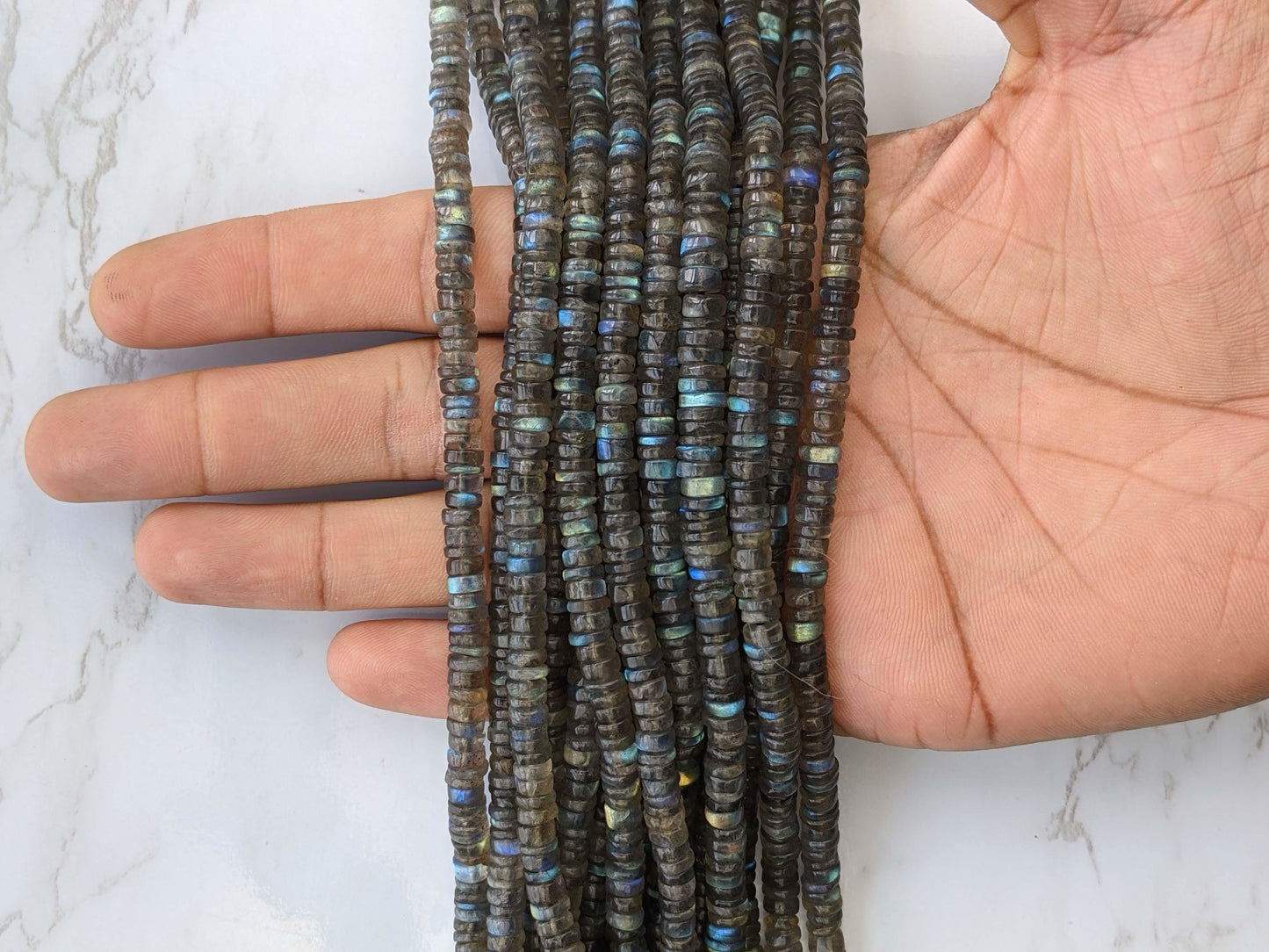 Blue Labradorite 6mm Smooth Tires