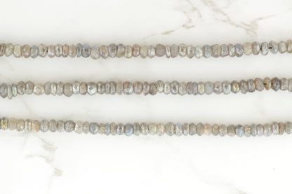 Coated Labradorite 5mm Faceted Rondelles