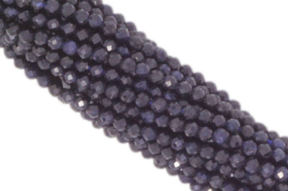 Dark Navy Blue Sapphire 2mm Faceted Rounds