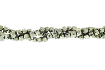 Natural Pyrite 6mm Faceted Cubes