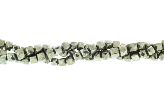 Natural Pyrite 6mm Faceted Cubes
