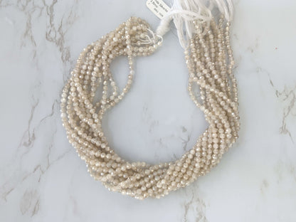 White Silverite 3.5mm Faceted Rounds