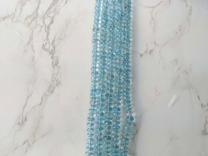 Sky Blue Topaz 7mm Faceted Rondelles