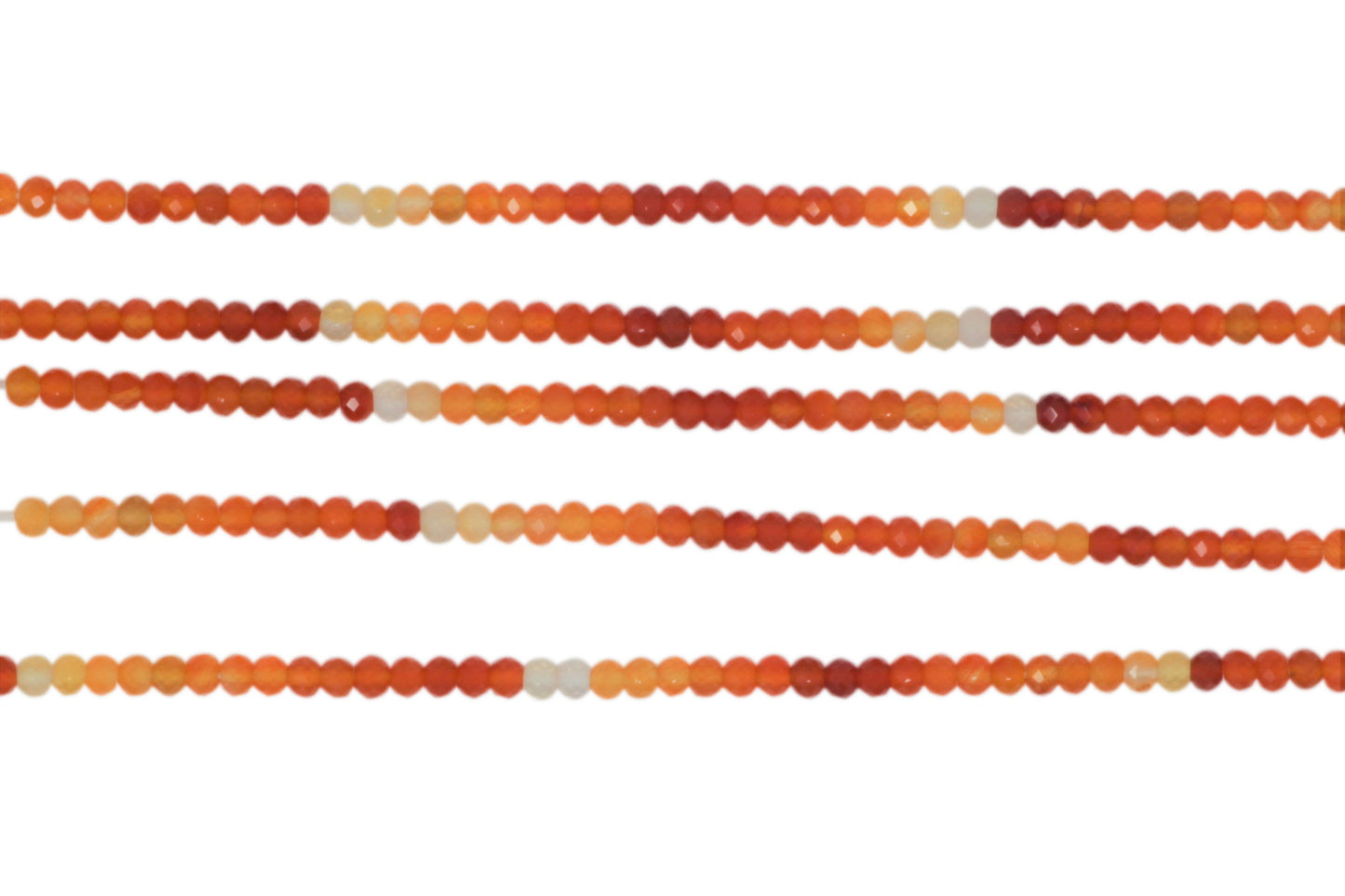 Ombre Carnelian 3.5mm Faceted Rondelles