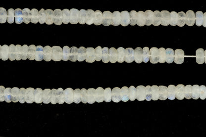 Blue Rainbow Moonstone 8mm Faceted Rondelles