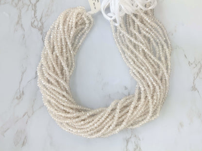 Coated White Moonstone 3.5mm Faceted Rondelles