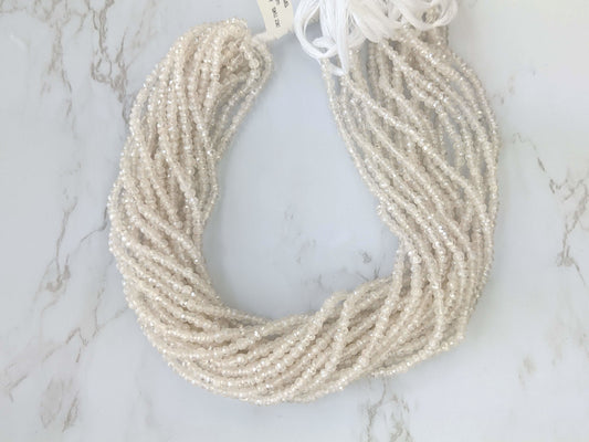 Coated White Moonstone 3.5mm Faceted Rondelles