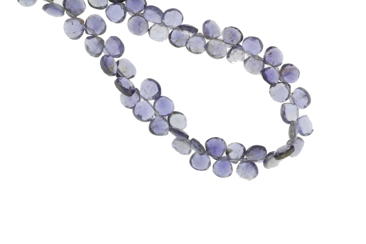 Blue Iolite 6mm Faceted Heart Shaped Briolettes