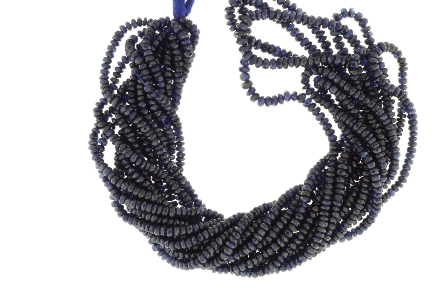 Deep Navy Blue Sapphire 3.5mm Faceted Rondelles