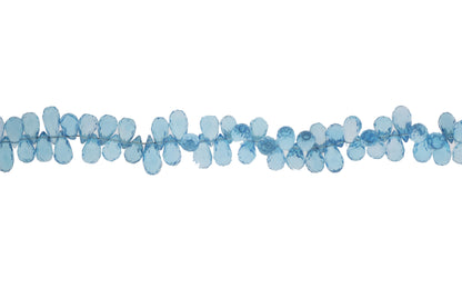 Swiss Blue Topaz 8x5mm Faceted Teardrop Briolettes Bead Strand