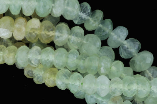 Ombre Green Prehnite 6mm Faceted Rondelles