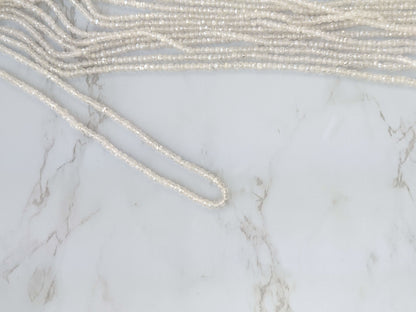 Coated White Moonstone 3.5mm Faceted Rondelles