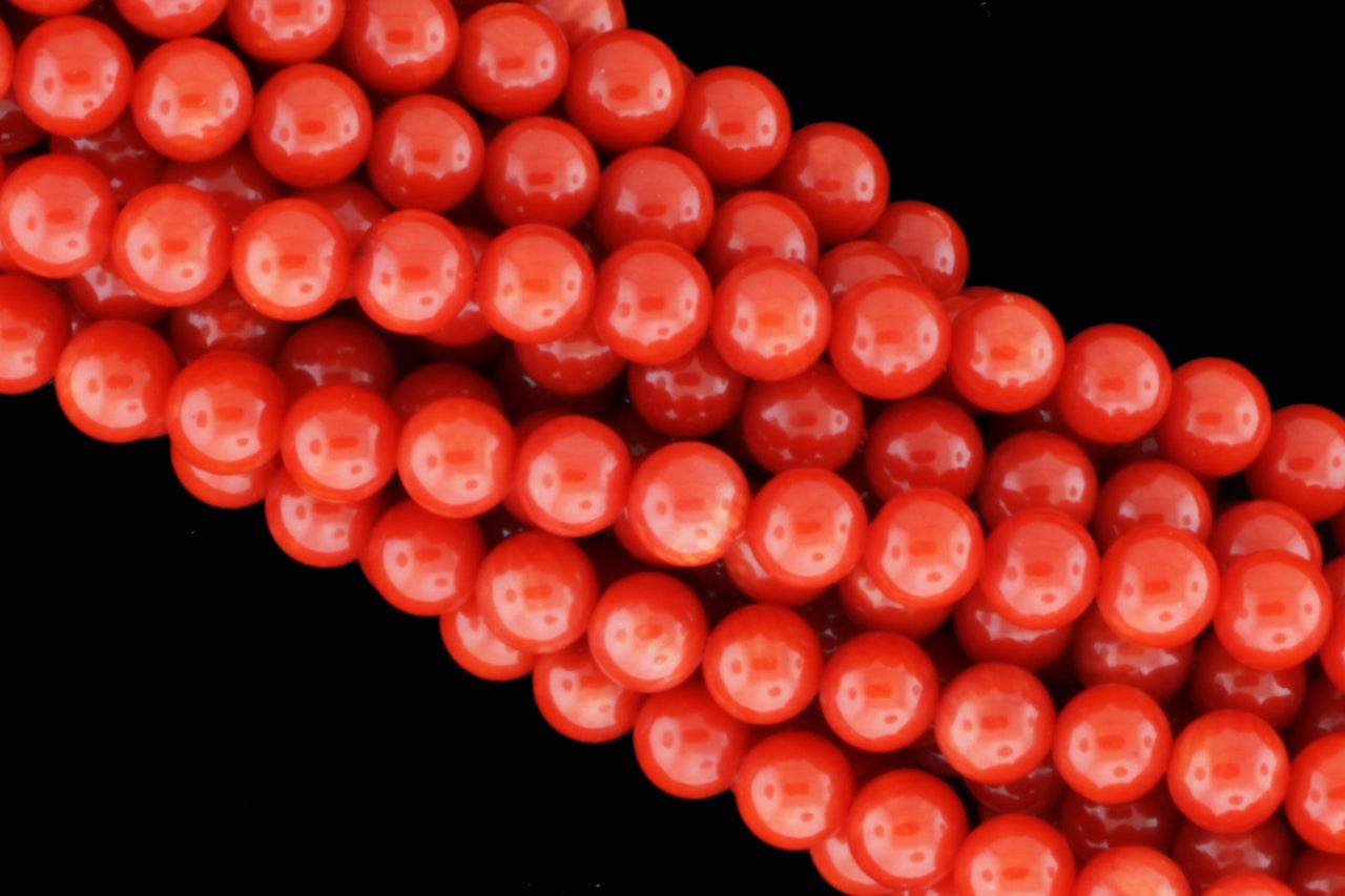 Orange Coral 5mm Smooth Rounds