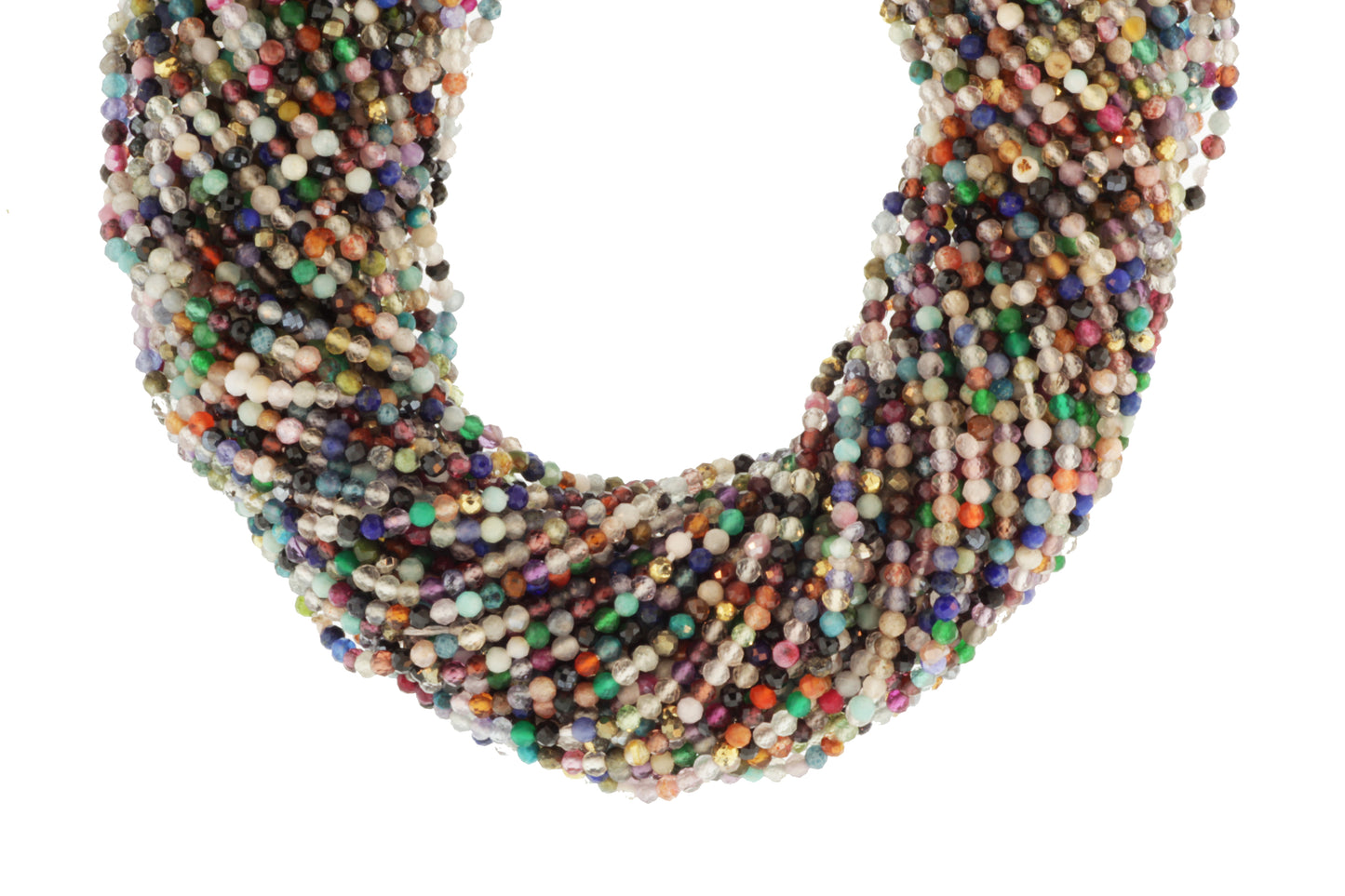 Rainbow Multi Semi Precious 2.5mm Faceted Rounds