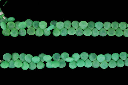 Apple Green Chrysoprase 8mm Faceted Heart Shaped Briolettes