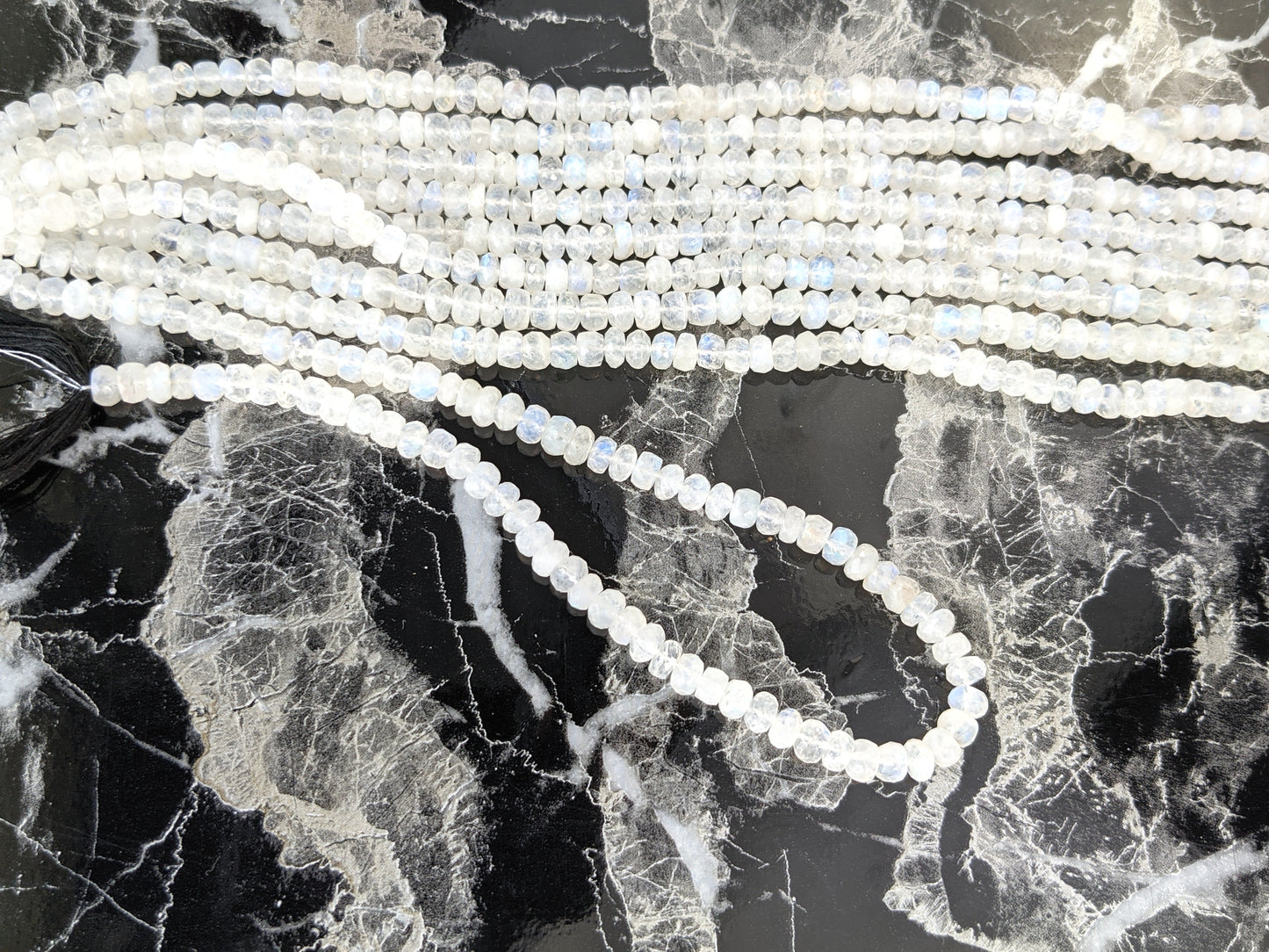 Rainbow Moonstone 6mm Faceted Rondelles