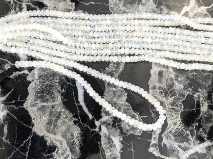 Rainbow Moonstone 6mm Faceted Rondelles