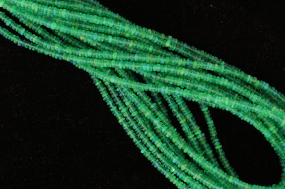 Green Ethiopian Opal 2.5mm Smooth Rondelles