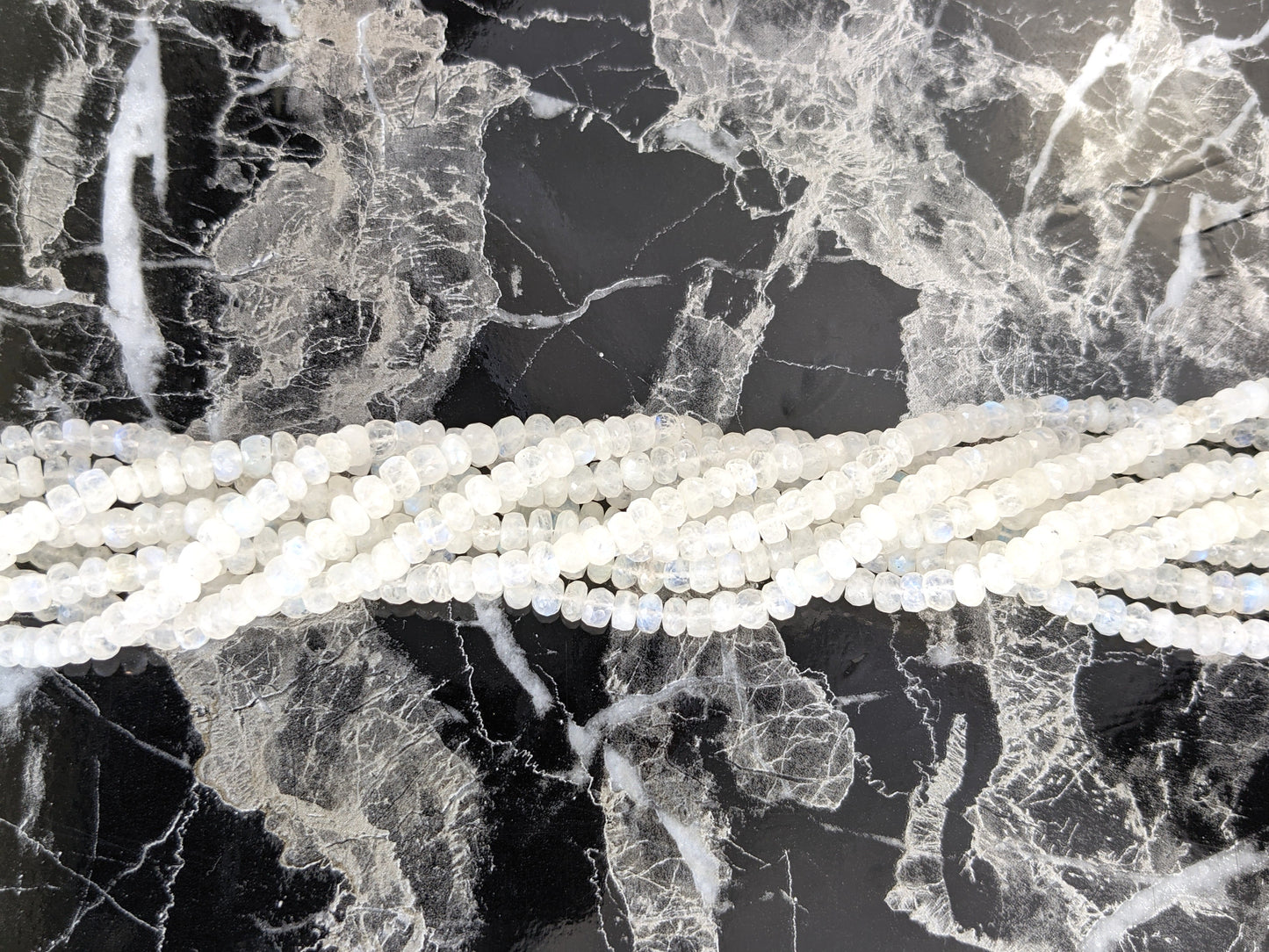 Rainbow Moonstone 6mm Faceted Rondelles