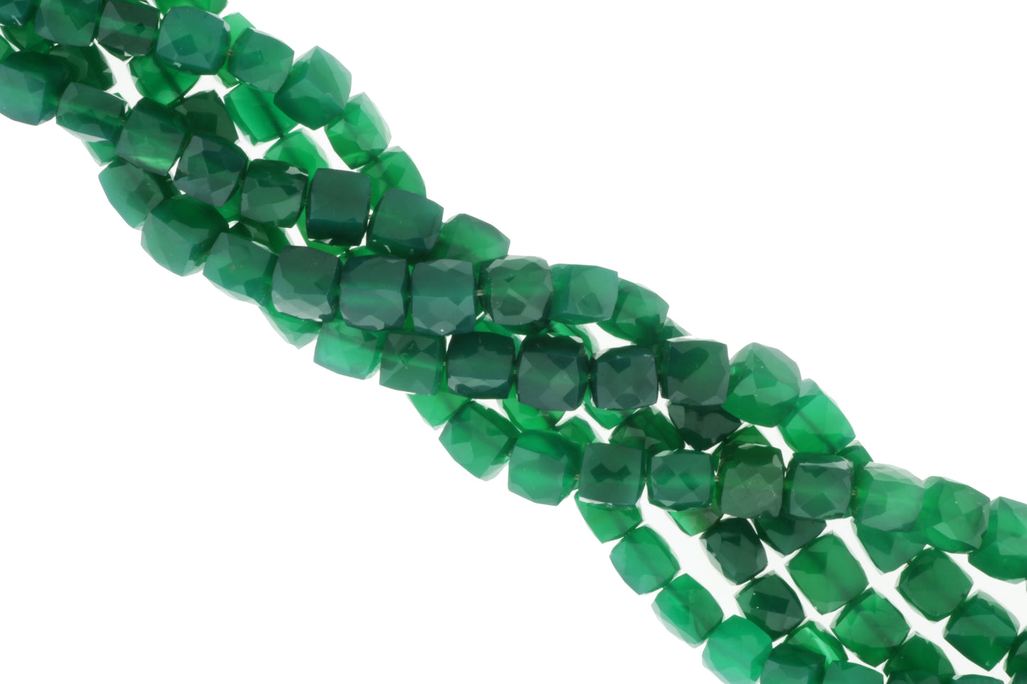 Green Onyx 6mm Faceted Cubes