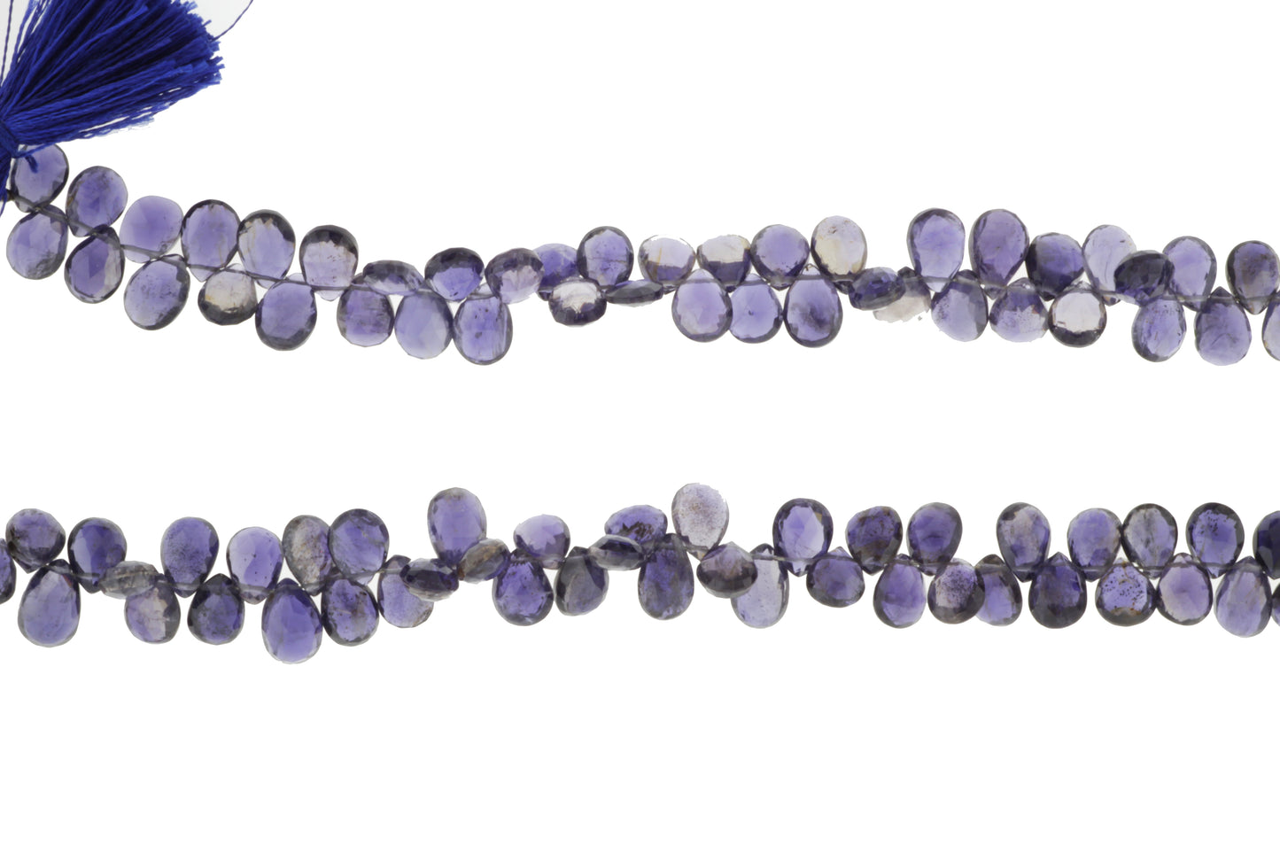 Blue Iolite 7x5mm Faceted Pear Shaped Briolettes