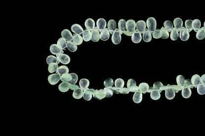 Green Prehnite 8x5mm Faceted Pear Shaped Briolettes