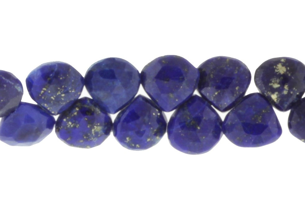 Royal Blue Lapis Lazuli 7mm Faceted Heart Shaped Briolettes