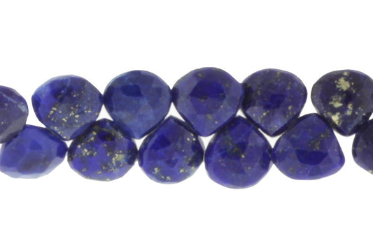 Royal Blue Lapis Lazuli 7mm Faceted Heart Shaped Briolettes