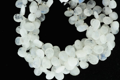 Blue Rainbow Moonstone 11x7mm Faceted Pear Shaped Briolettes