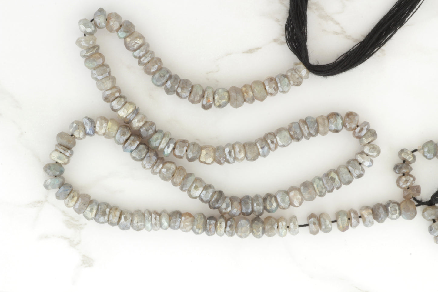 Coated Labradorite 5mm Faceted Rondelles