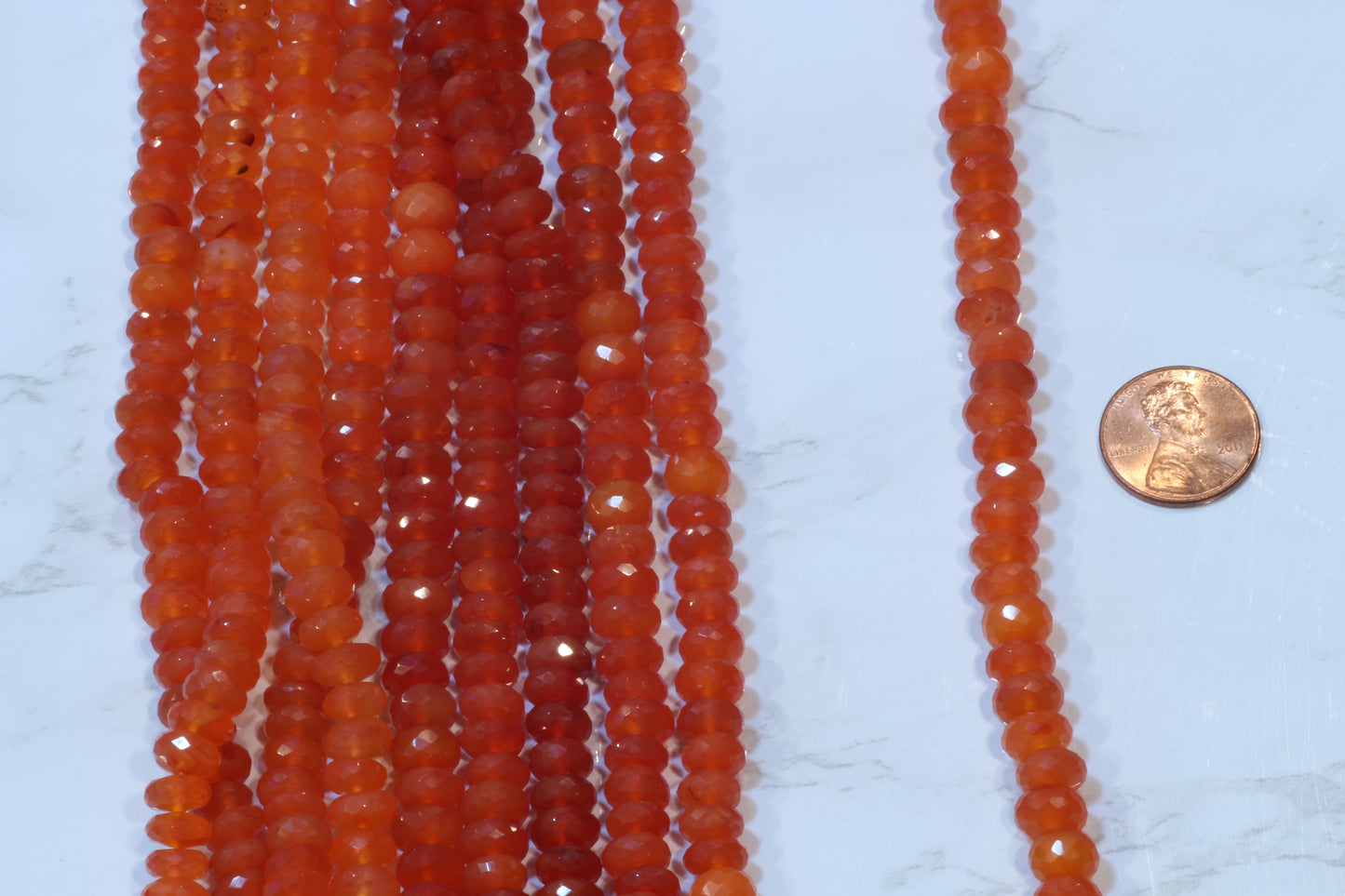 Orange Carnelian 8mm Faceted Rondelles