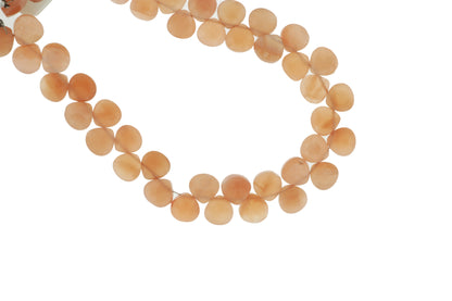 Peach Moonstone 7mm Faceted Heart Shaped Briolettes