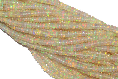 Warm White Ethiopian Opal 3mm Smooth Rondelles