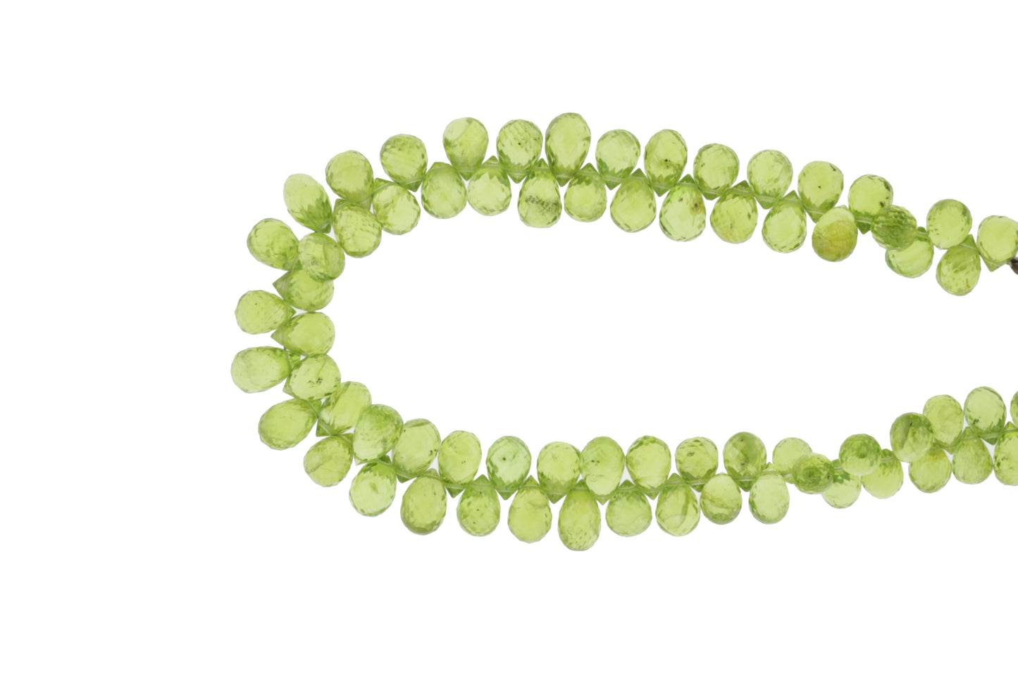 Green Peridot 7x5mm Faceted Teardrop Briolettes