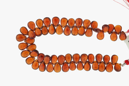 Red Garnet 10x7mm Smooth Pear Shaped Briolettes