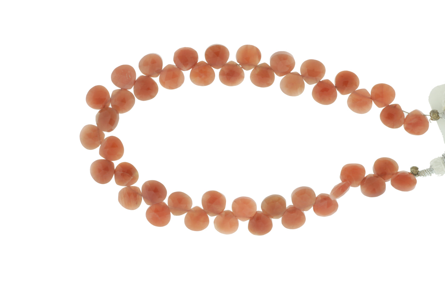 Peach Moonstone 7mm Faceted Heart Shaped Briolettes