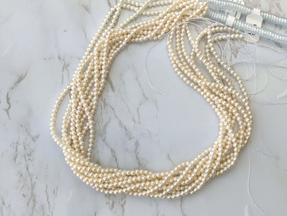 White Freshwater Pearl 3mm Smooth Rounds