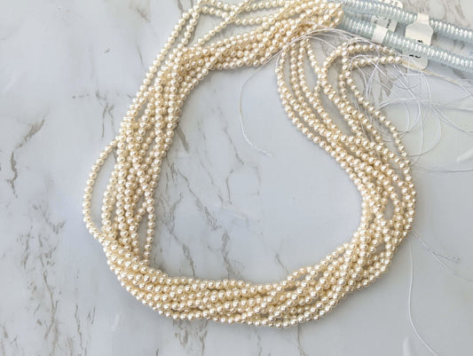 White Freshwater Pearl 3mm Smooth Rounds