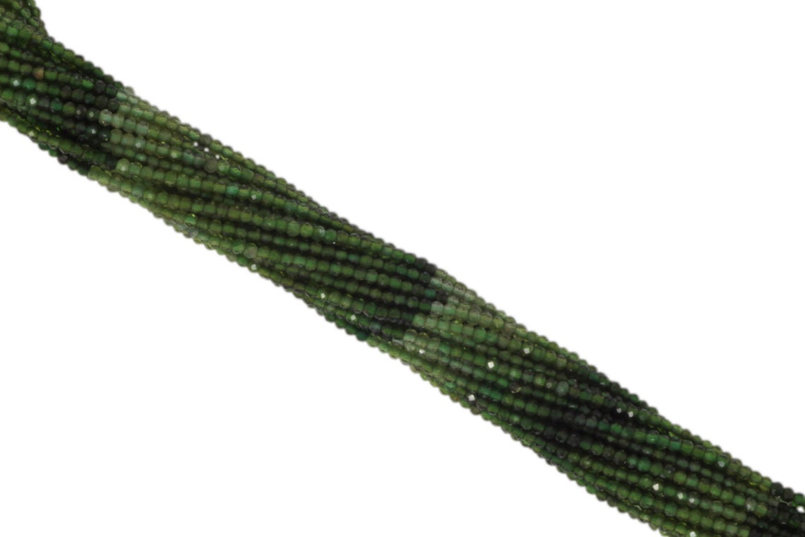 Ombre Green Tourmaline 2.5mm Faceted Rounds