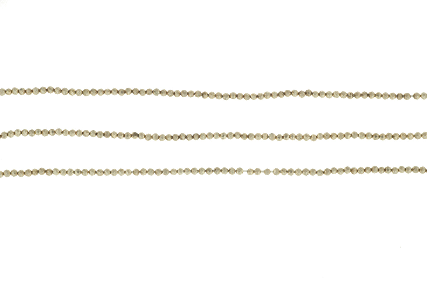 Matte Silver Pyrite 2mm Faceted Rounds