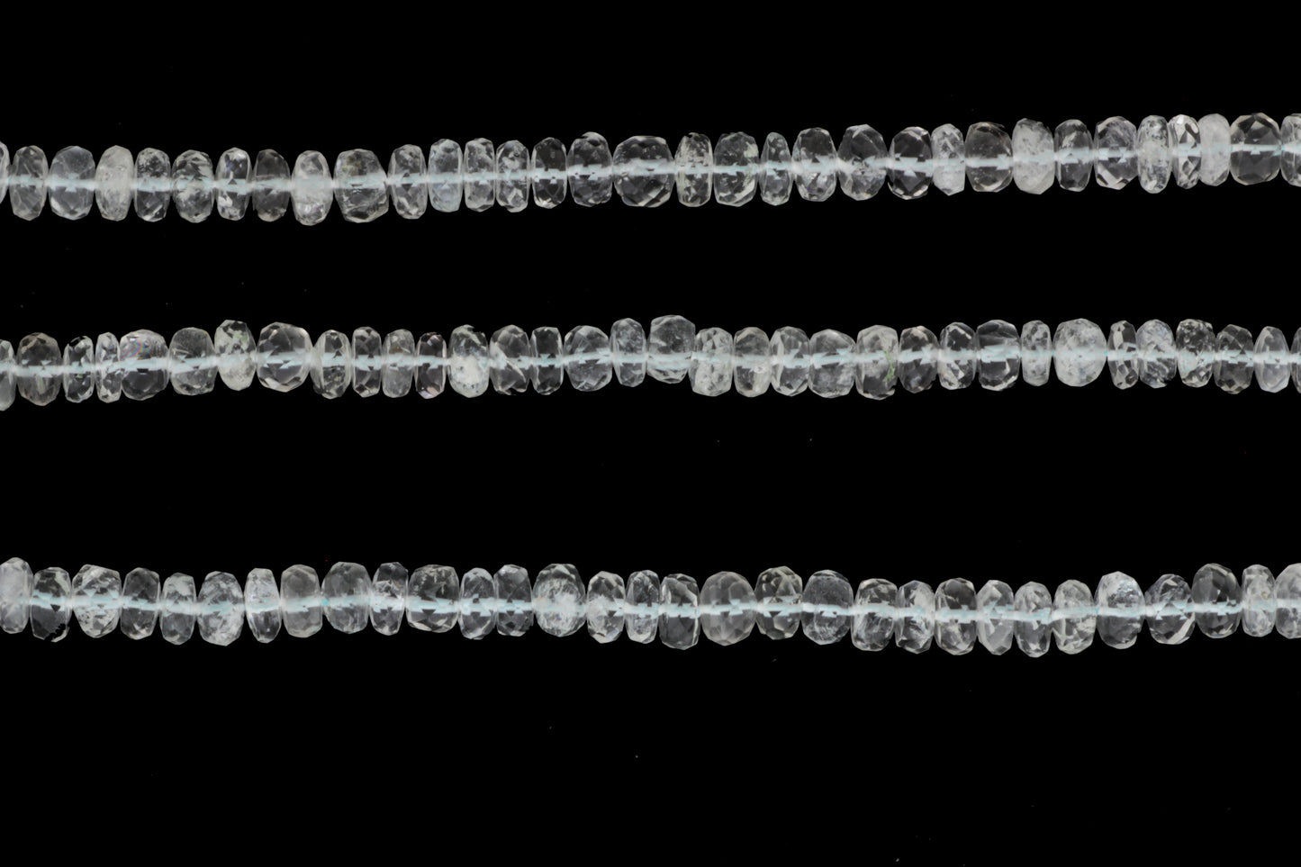 Pale Blue Aquamarine 7mm Faceted Rondelles