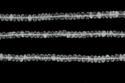 Pale Blue Aquamarine 7mm Faceted Rondelles