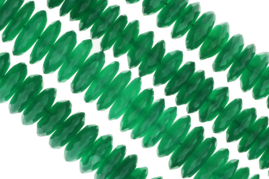 Green Onyx 8mm German Cut Faceted Rondelles