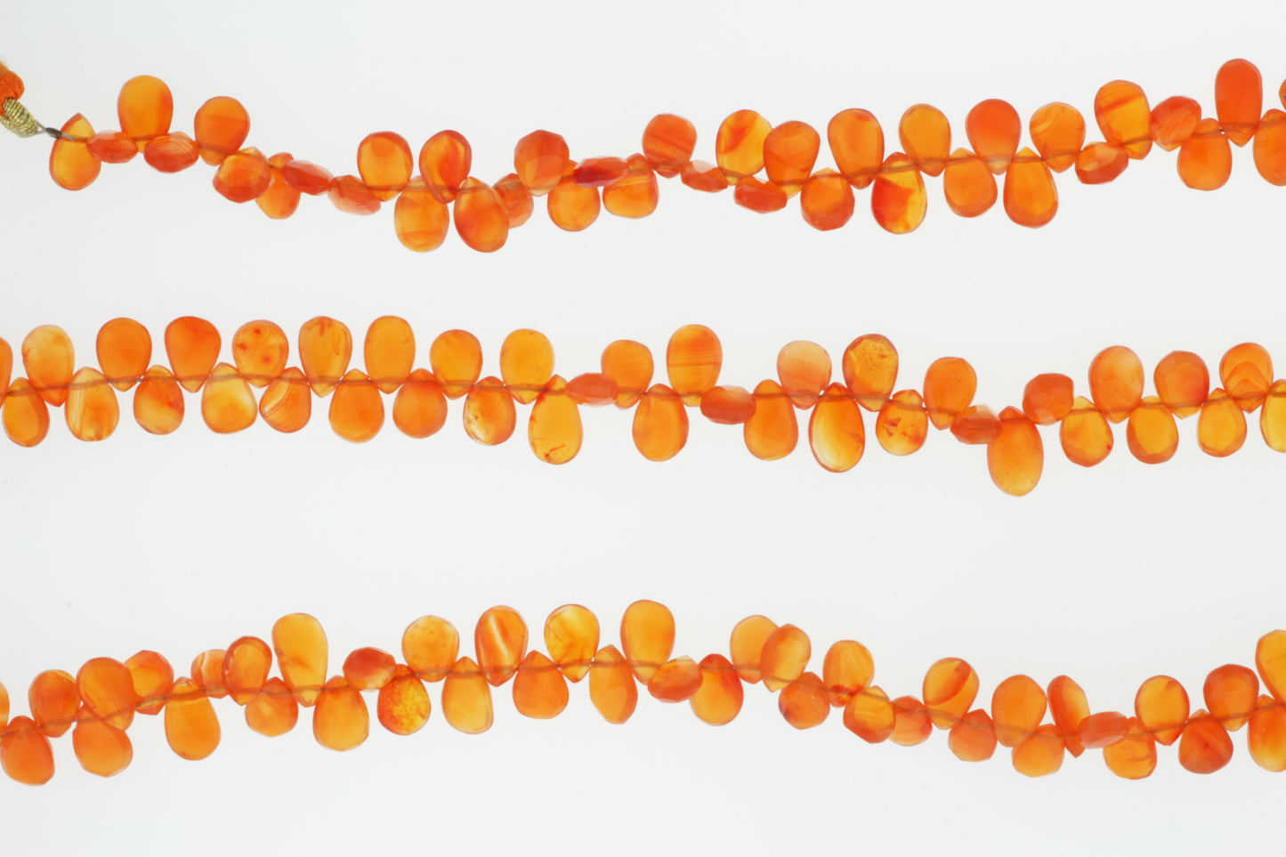 Orange Carnelian 8x6mm Faceted Pear Shaped Briolettes