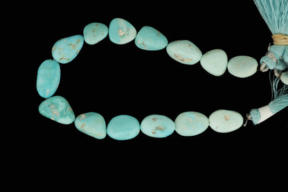 Ombre Natural Blue Turquoise 9x7mm Smooth Nuggets