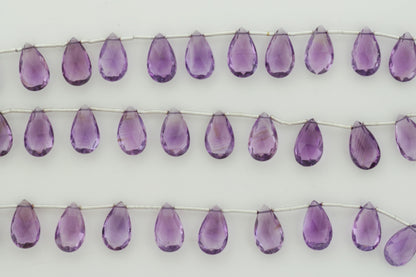 Light Purple Amethyst 12x7mm Faceted Pear Shaped Briolettes
