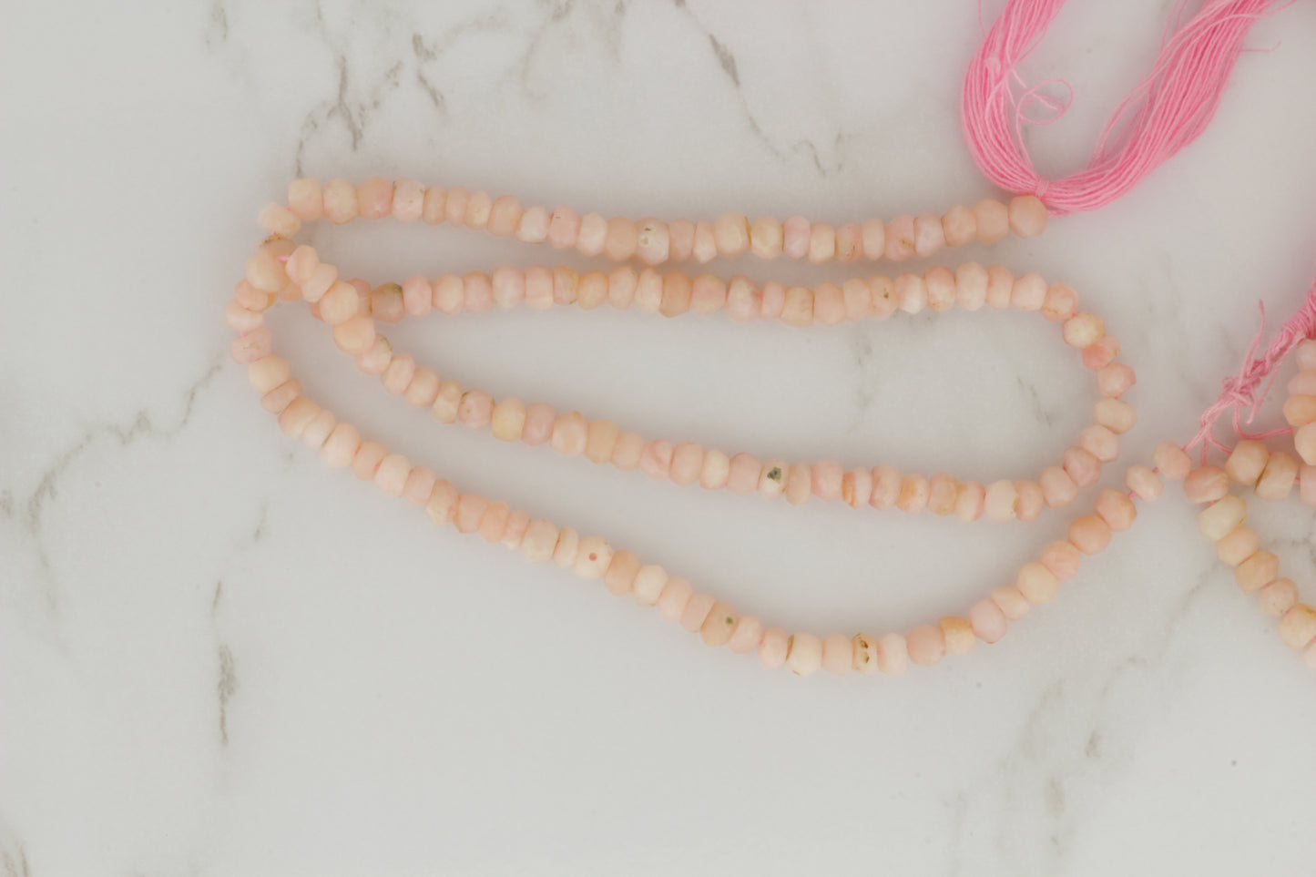 Light Pink Opal 4mm Faceted Rondelles