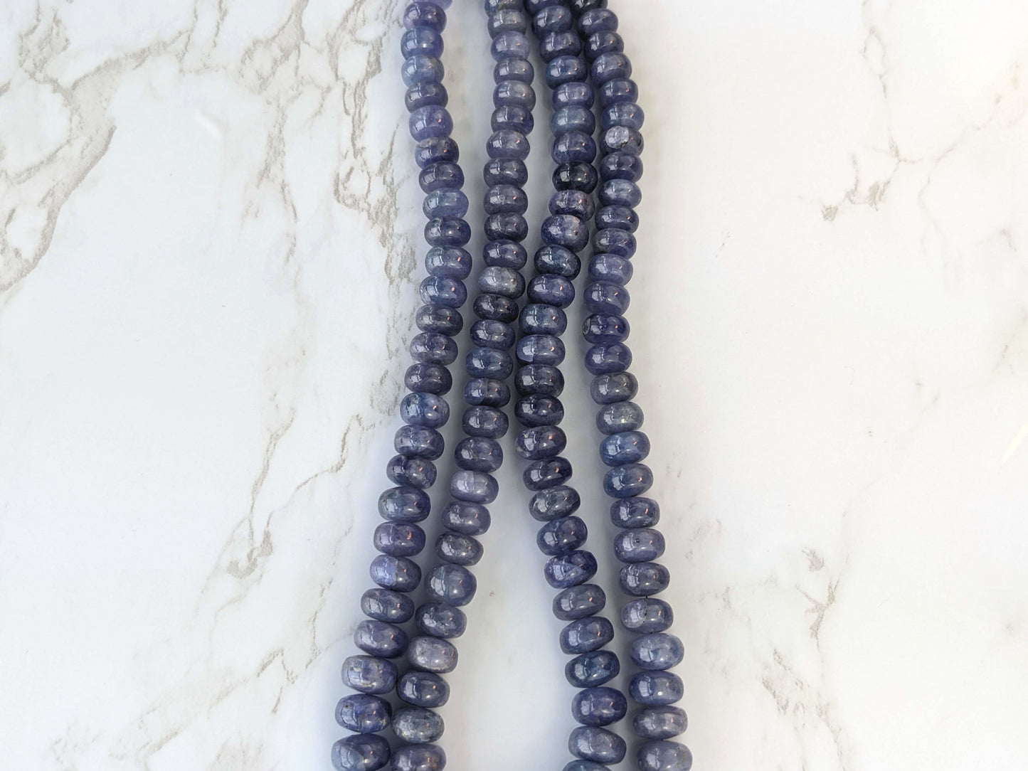 Blue Tanzanite 9mm Smooth Rondelles