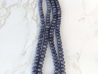 Blue Tanzanite 9mm Smooth Rondelles